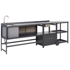 Beliani Gartenküche ORTISEI Graphitgrau