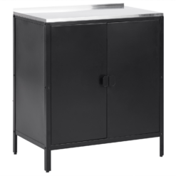 Beliani Gartenküche VILAMA Schwarz Silber 50x80x90