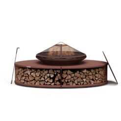 Blumfeldt Firebowl Ebeko 3-in-1 Grillfunktion als Tisch Nutzbar Grillrost + Funkenschutz Rost