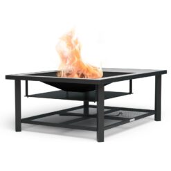 Blumfeldt Merano Avanzato L 3-in-1-Feuerschale mit Grillfunktion als Tisch Nutzbar 122 x 87 cm Weiß