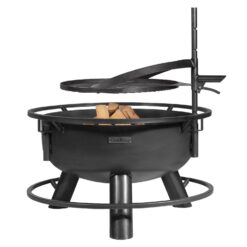 CookKing Feuerschale Stahl Bandito Inkl. Zubehör 80 cm x 53 cm Schwarz