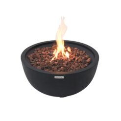 Elementi Gasfeuerstelle Jefferson in Beton-Optik Schwarz aus Faserbeton