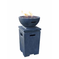 Elementi Gasfeuerstelle Kupe in Beton-Optik Dunkelgrau aus Faserbeton