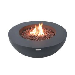 Elementi Gasfeuerstelle Lunar in Beton-Optik Dunkelgrau aus Faserbeton