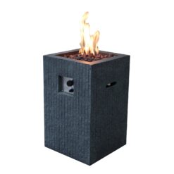 Elementi Gasfeuerstelle Mayon in Naturstein-Optik Dunkelgrau aus Faserbeton