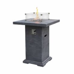 Elementi Gasfeuerstelle Montreal in Beton-Optik Dunkelgrau aus Faserbeton