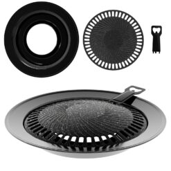 Evocamp Grillplatte für Gaskocher Rund 32 cm Antihaft BBQ Camping