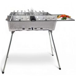 Grillpeter Mangal Astana Deluxe 9er Spießdreher 230V Alumotor BBQ Deckel Grillrost Ablage