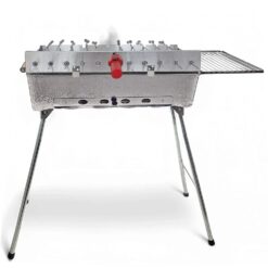 Grillpeter Mangal Astana Deluxe mit 11er Spießdreher Grillmotor USB und Powerbank BBQ Deckel Grillrost Ablage