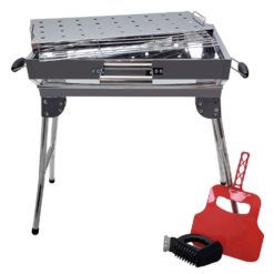 Grillpeter Mangal Iskander Edelstahl Rostfrei Schaschlik Grill mit Grillrost Fächer Bürste