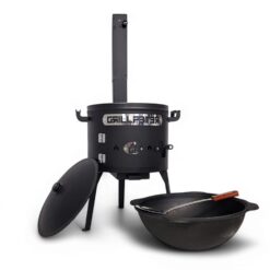 Grillpeter Utschak Asamat mit Kazan aus Gusseisen 12L Schaumlöffel