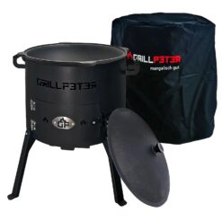 Grillpeter Utschak Set Nurlan Ø40 cm mit Kasan 10L mit Abdeckhaube