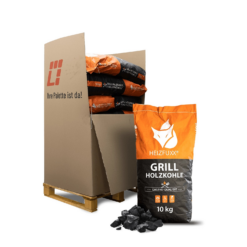 Heizfuxx Grillholzkohle Gastro-qualität 10kg x 12 Sack 120kg Palette