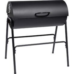 Holzkohlegrill in Fassform 90 cm x 83 cm x 57 cm Schwarz