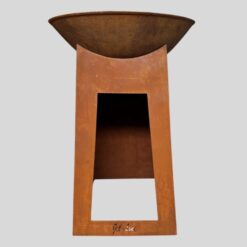 Jet-Line Feuersäule mit Feuerschale Cambridge in Rostoptik 110 x 72 x 72 cm