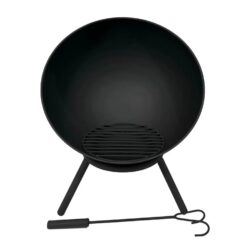 Jet-Line Feuerschale Navaro in Schwarz Inklusive Schürhaken und Brennholzrost