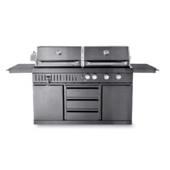 MyOutdoorKitchen Freistehender Gas- und Holzkohlegrill Black Collection