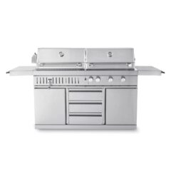 MyOutdoorKitchen Freistehender Gas- und Holzkohlegrill Stainless Collection