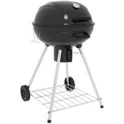 Outsunny Holzkohlegrill Metall Kunststoff Schwarz 55L x 65B x 89H cm