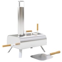 Outsunny Pizzaofen Edelstahl Silber 79L x 36B x 75H cm