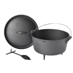 Taino Dutch Oven Gusseisen 8L Set Deckelheber Ständer Zubehör Cast Iron