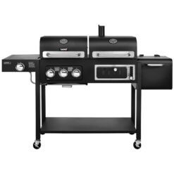 Taino Hero Duo Gasgrill Holzkohlegrill Smoker Grillwagen BBQ Grill Schwarz