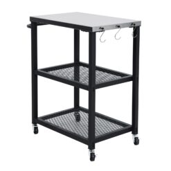 Taino Netis Grillwagen Grilltisch Rollwagen Grillständer Klein Mit Rollen Outdoor Balkon Garten Terrasse Schwarz