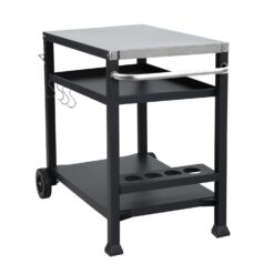 Taino Nikan Grillwagen Grilltisch Rollwagen Grillständer Klein Mit Rollen Outdoor Balkon Garten Terrasse Schwarz