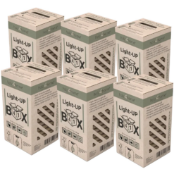 holz4home 6er SET Grillkohle Premium Light UP Box 4in1 Grillanzünder Grillkohle